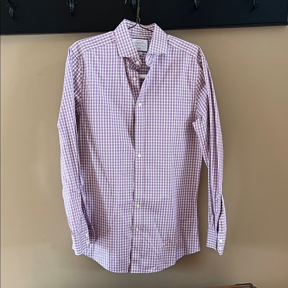 Charles Tyewhitt Lavender Checkered Button Down Shirt